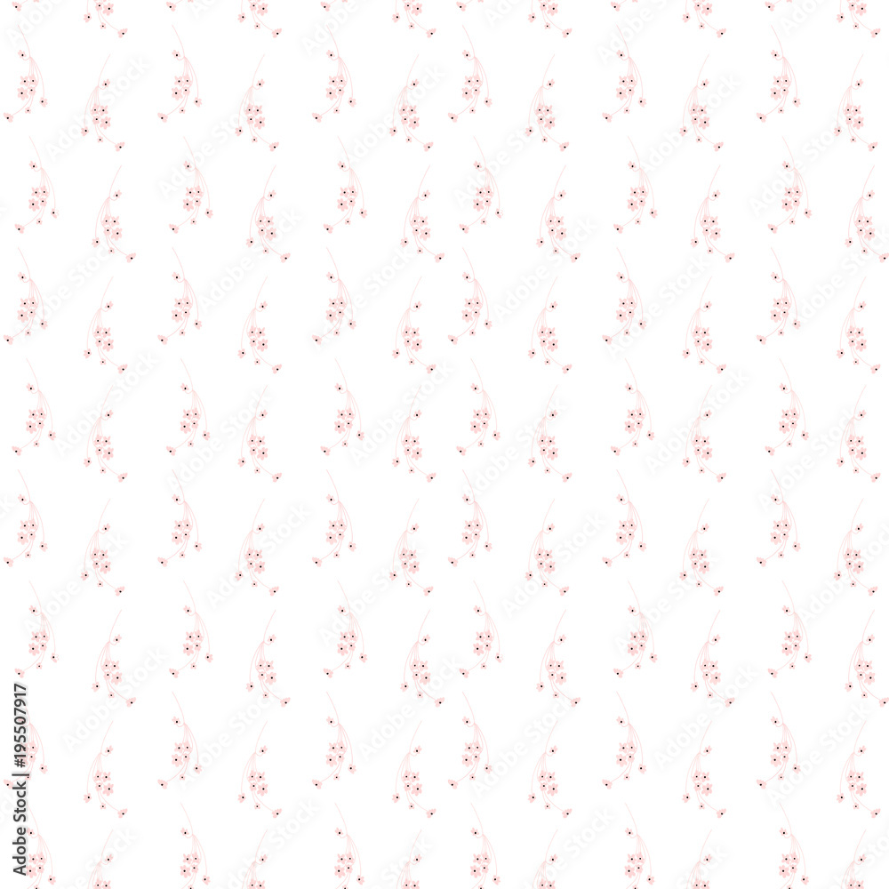Soft Floral Seamless Pattern with hand drawn doodle small-scale flowers. Delicate romantic background for wallpaper, textile, wrapping paper, invitation cards, nursery, apparel. Vector