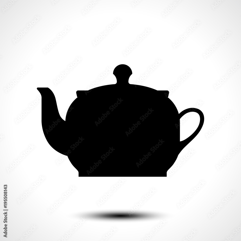 Premium Vector  Teapot black and white isolated on white background