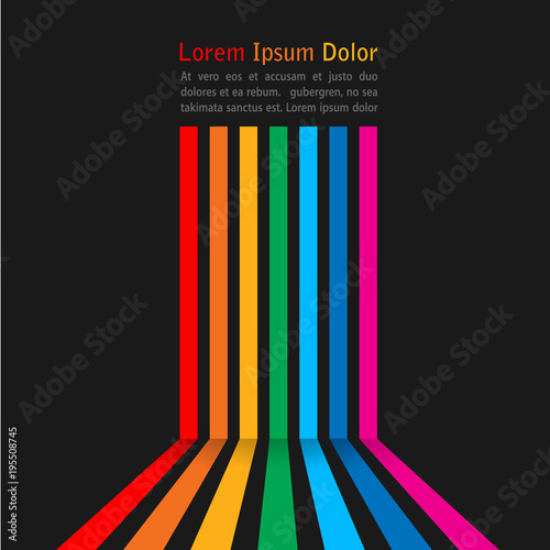 Rainbow stripes on dark background. Vector illustration.