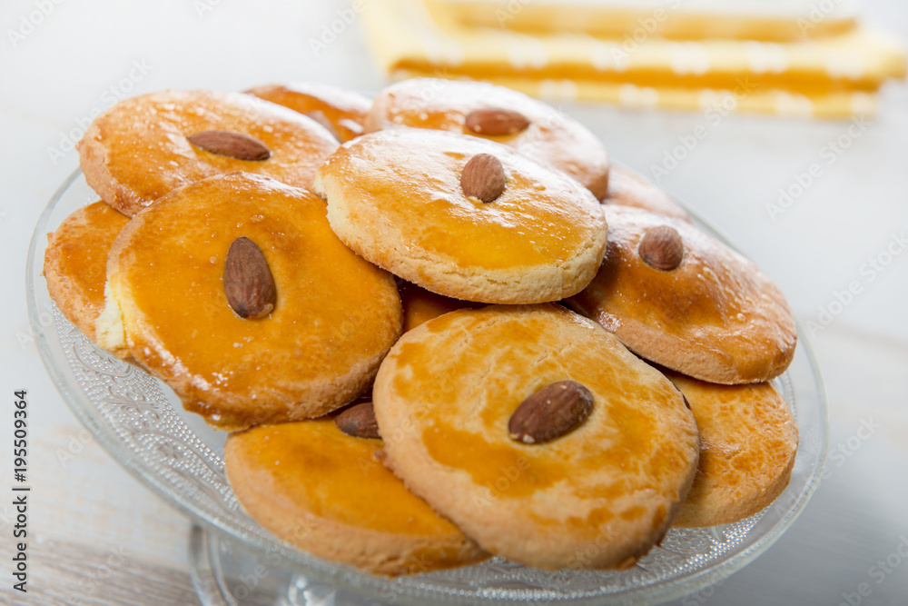 shortbread cookies with an almond
