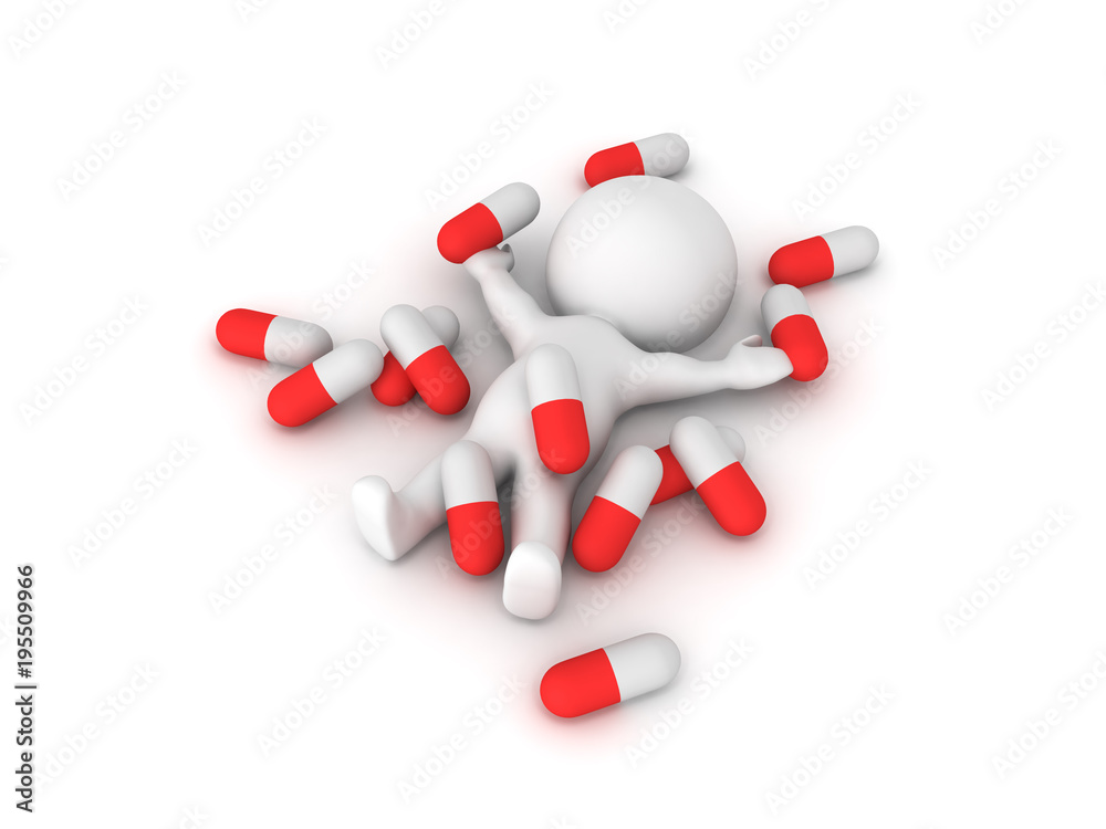 3D illustration depicting drug medicine abuse 3D illustration depicting drug medicine abuse