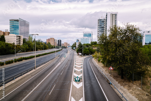 M30 Motorway in Madrid a cloudy day