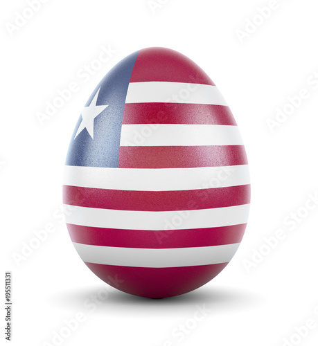 The flag of Liberia on a very realistic rendered egg.(series)