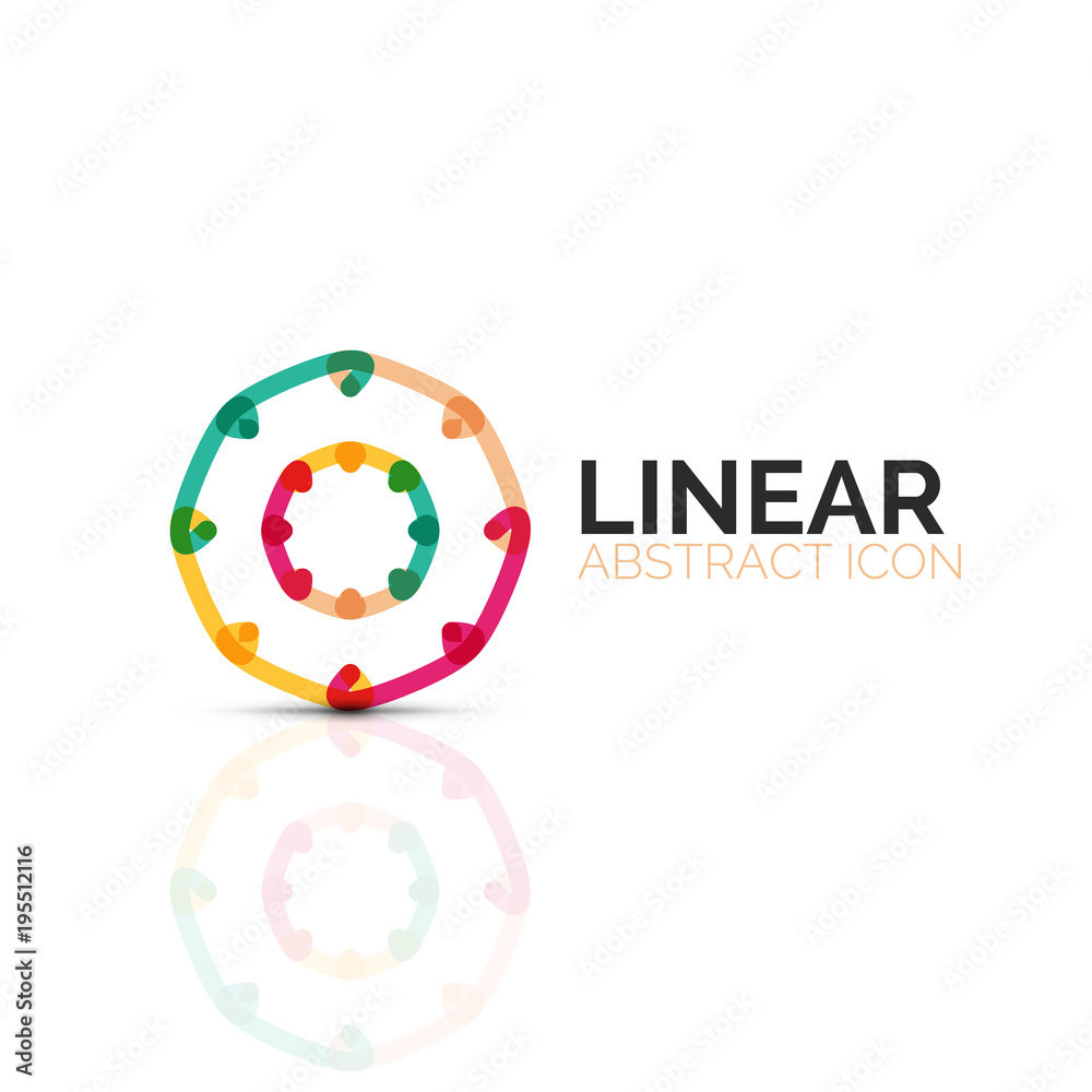 Abstract flower or star minimalistic linear icon, thin line geometric flat symbol for business icon design, abstract button or emblem Abstract flower or star minimalistic linear icon, thin line geometric flat symbol for business icon design, abstract button or emblem