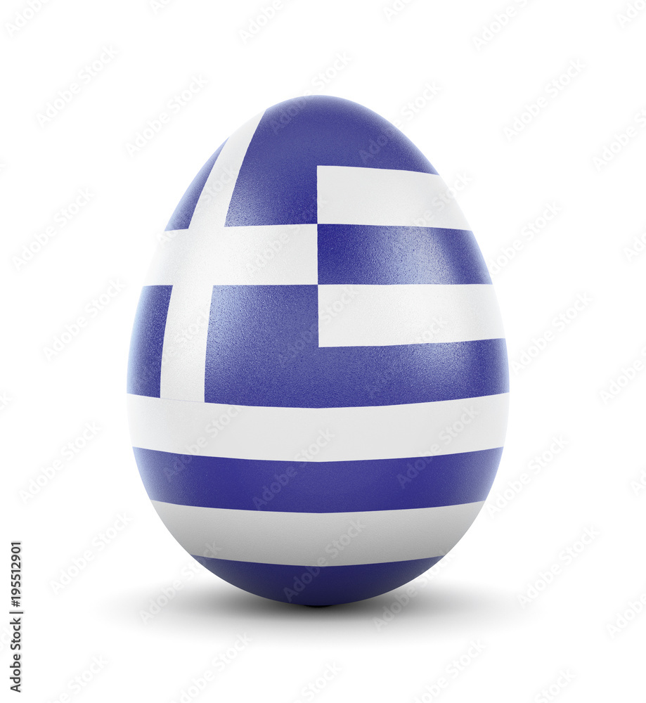 The flag of Greece on a very realistic rendered egg.(series)