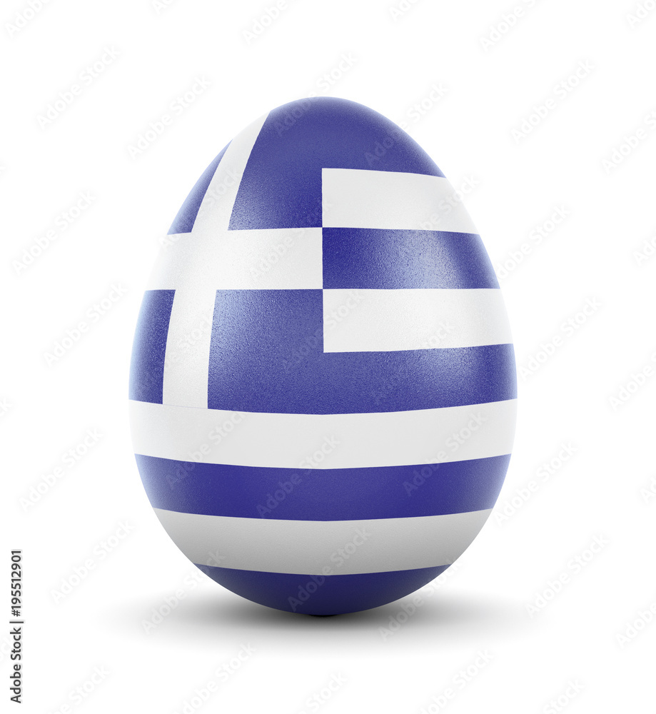 The flag of Greece on a very realistic rendered egg.(series) The flag of Greece on a very realistic rendered egg.(series)