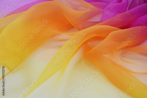 Texture chiffon fabric pink and yellow color for backgrounds 