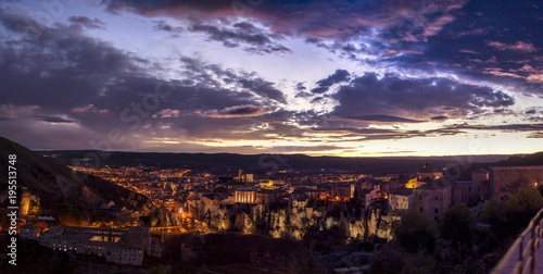 Panoramic view of the city of Cuenca, Spain.