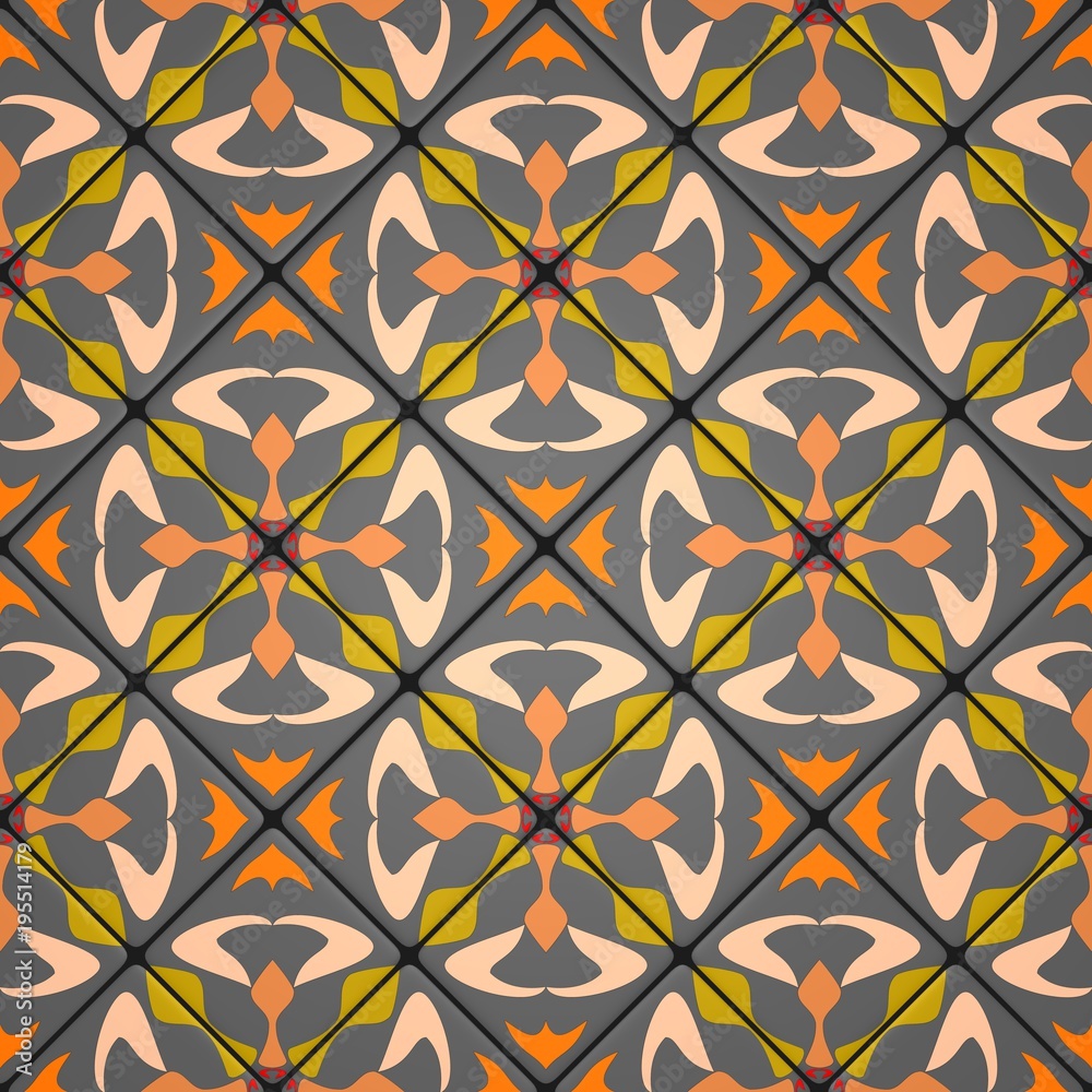 3D rendering seamless mosaic - The amazons floor 3D rendering seamless mosaic - The amazons floor