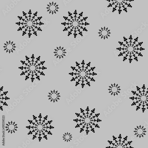 Circular element made of squares seamless pattern. Squares seamless rotating. Abstract monochrome design element seamless