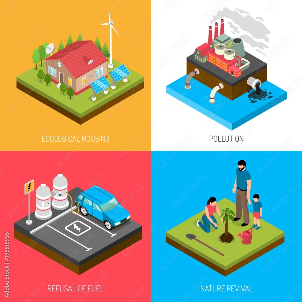 Obraz premium Ecology Isometric Design Concept