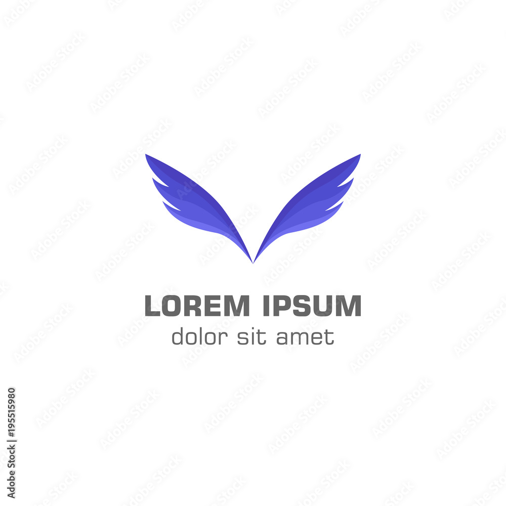 Abstract wing. Vector logo template Abstract wing. Vector logo template