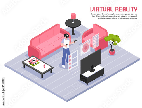 Virtual Reality Isometric Poster