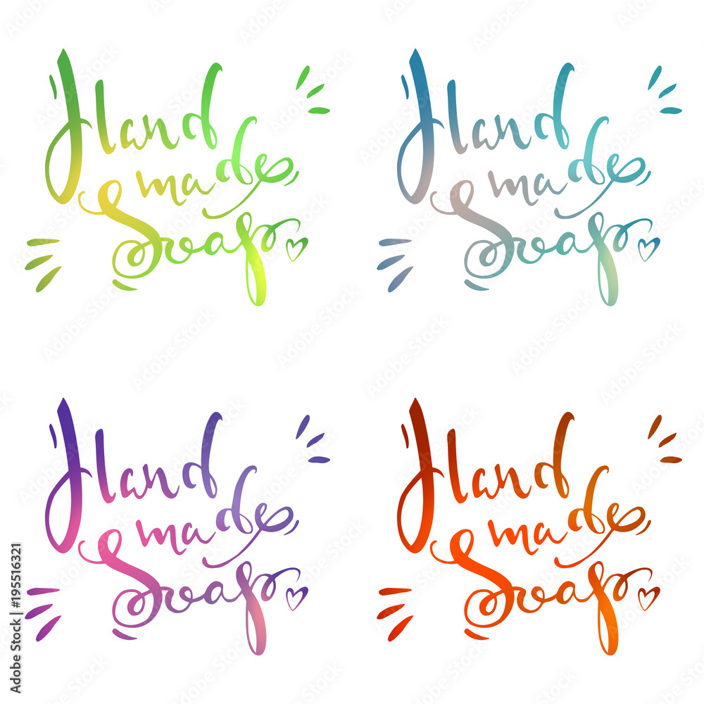 Lettering hand made soap text set