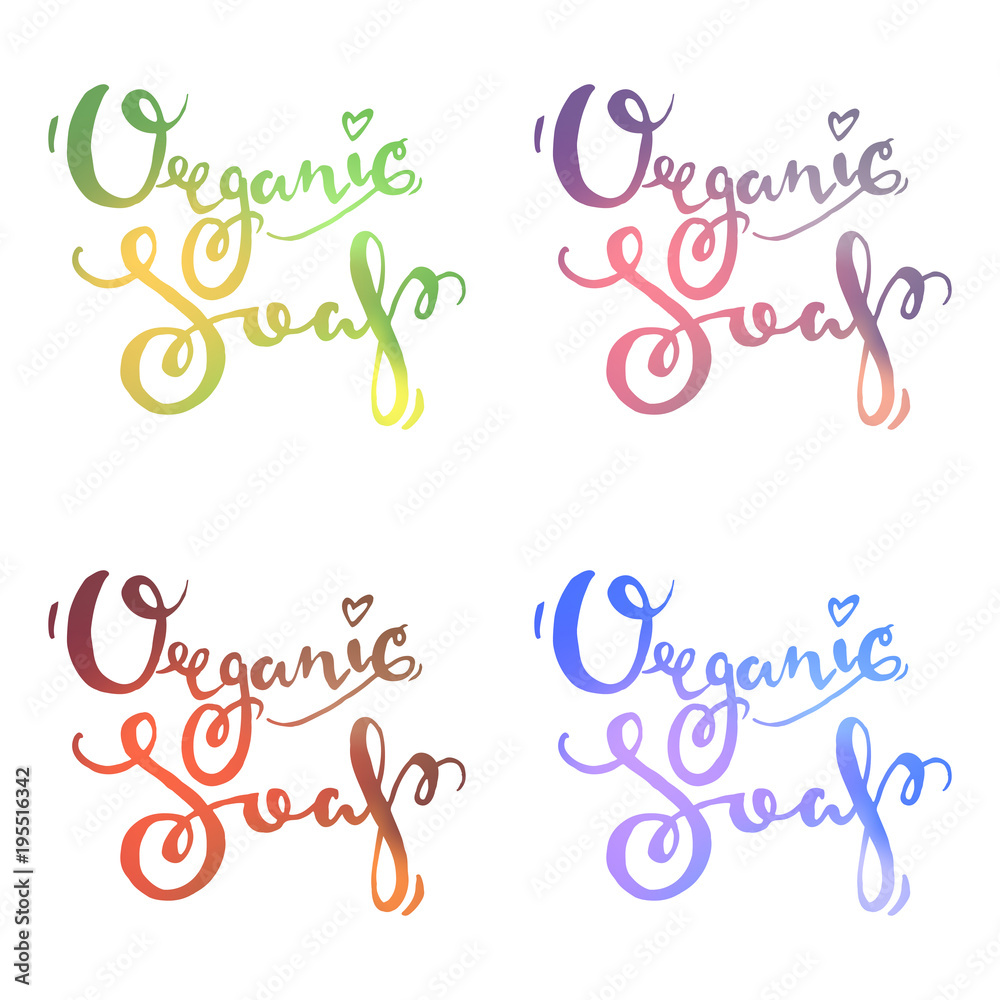 Lettering hand made soap text set
