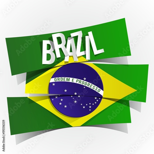 Creative Abstract Flag of Brazil Background