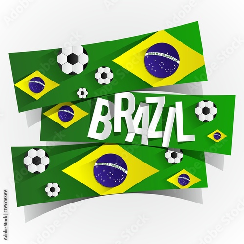 Creative Abstract Flag of Brazil Background