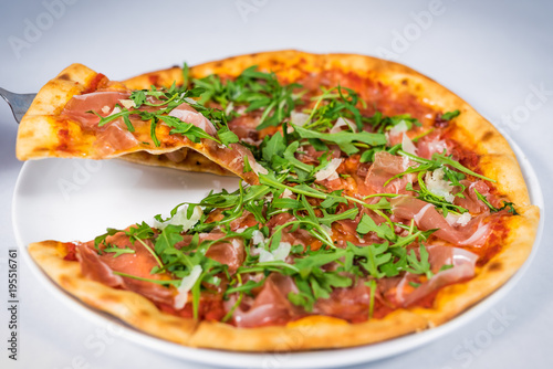 Pizza. Tasty fresh Italian pizza served on the plate