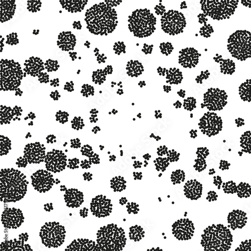 Stippled Weird Pattern. Geometric dotted grunge texture. Black and white background with circles, dots, points 