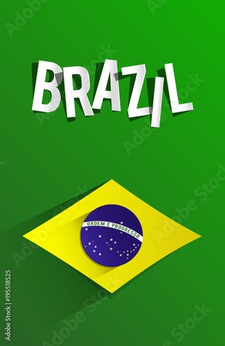 Creative Abstract Flag of Brazil Background