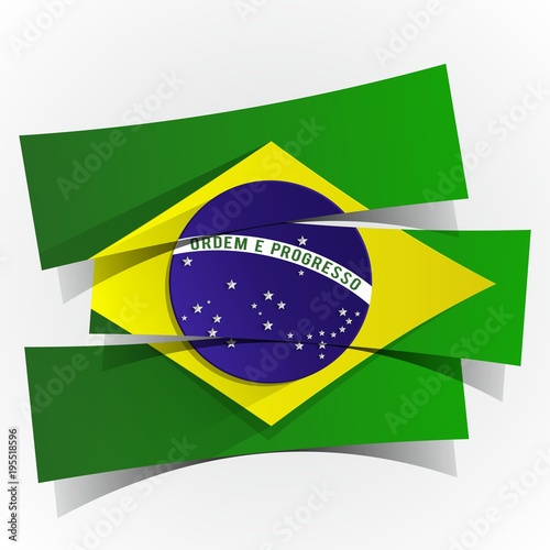 Creative Abstract Flag of Brazil Background