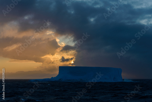 Iceberg in Antarctica at sunset