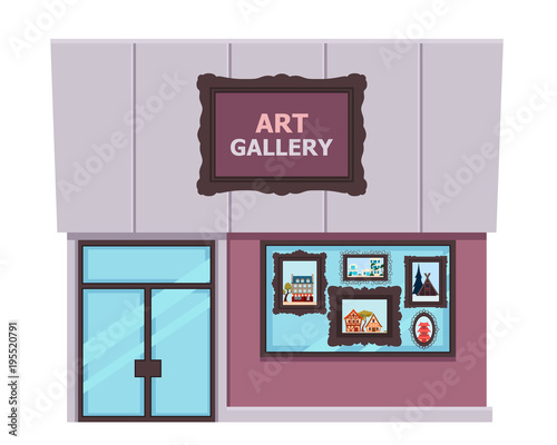 Art Gallery isolated on white background. Flat design. Vector illustration