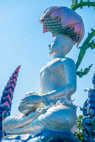 White Upakut monk statue photo