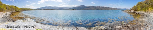 Panoramic shot of Loch Sunart, Ardnamurchan Peninsula, Scotland photo