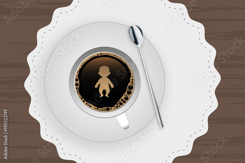 Kaffeetasse mit Untertasse - Baby