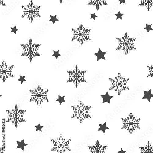 Winter Seamless Snowflake and star seamless Pattern. Vector EPS 10. snowflakes seamless