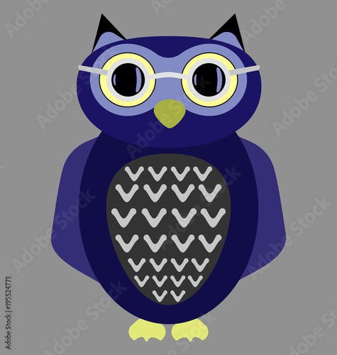 cartoon owl wearing glasses