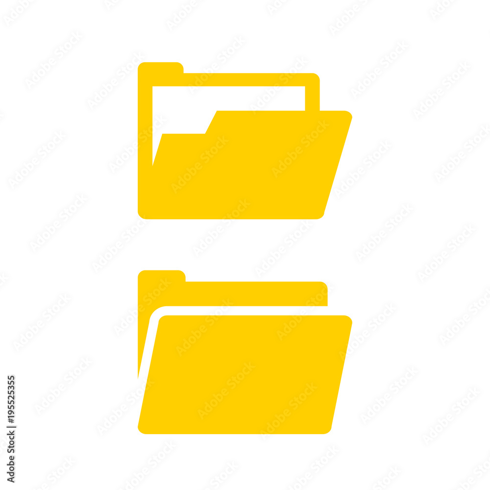 Open computer folder vector icon set Open computer folder vector icon set