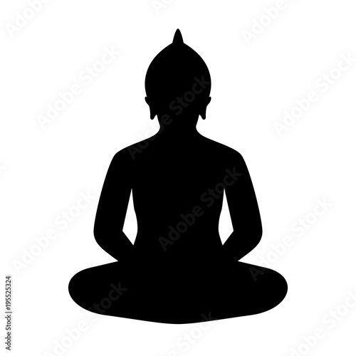 Sitting buddha figure vector icon