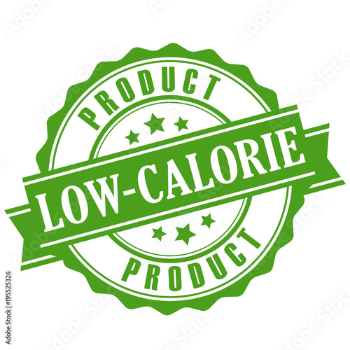 Low-calorie product green vector emblem