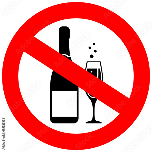 No alcohol celebration vector sign