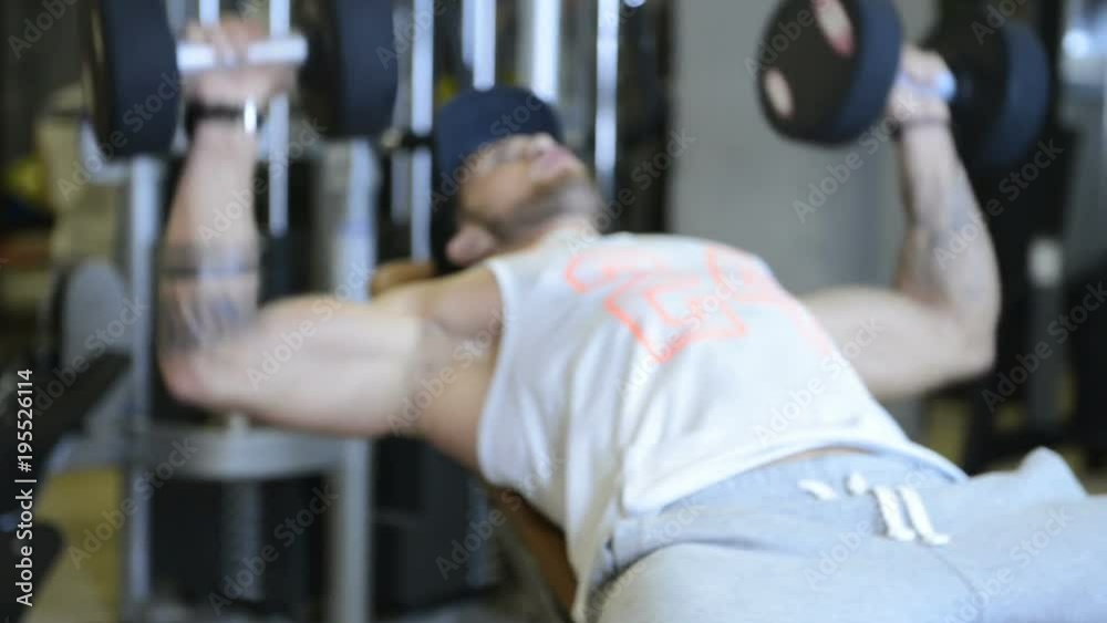 Male bodybuilder doing workout exercise in the gym Male bodybuilder doing workout exercise in the gym