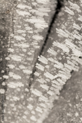 very abstract ice structures on roads