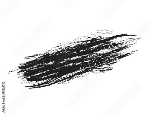 Stroke (sample) of black mascara on white, stock vector illustration