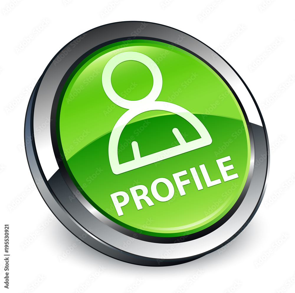 Profile (member icon) 3d green round button Profile (member icon) 3d green round button