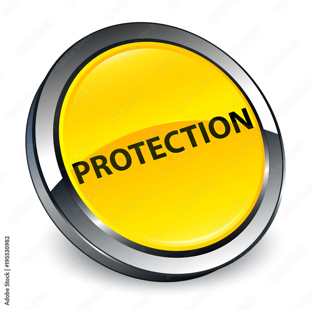 Protection 3d yellow round button Protection 3d yellow round button