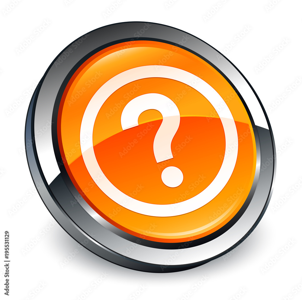 Question icon 3d orange round button Question icon 3d orange round button
