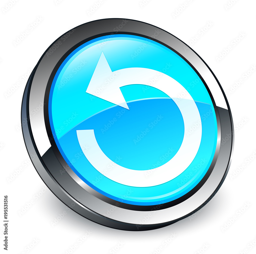 Refresh arrow icon 3d cyan blue round button Refresh arrow icon 3d cyan blue round button