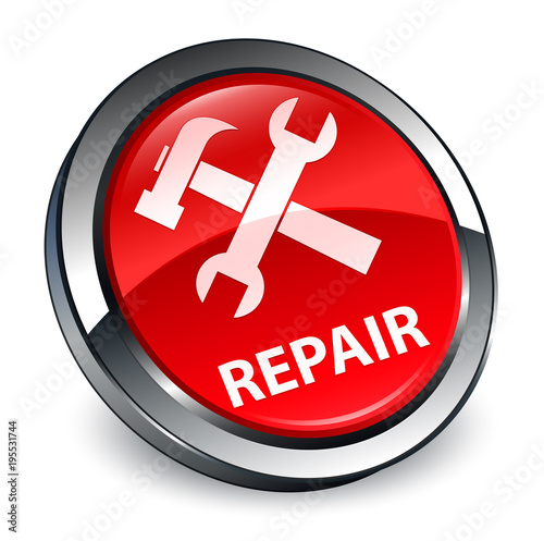 Repair (tools icon) 3d red round button