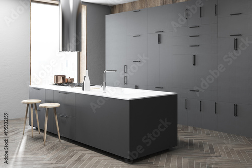 Dark gray kitchen corner  bar