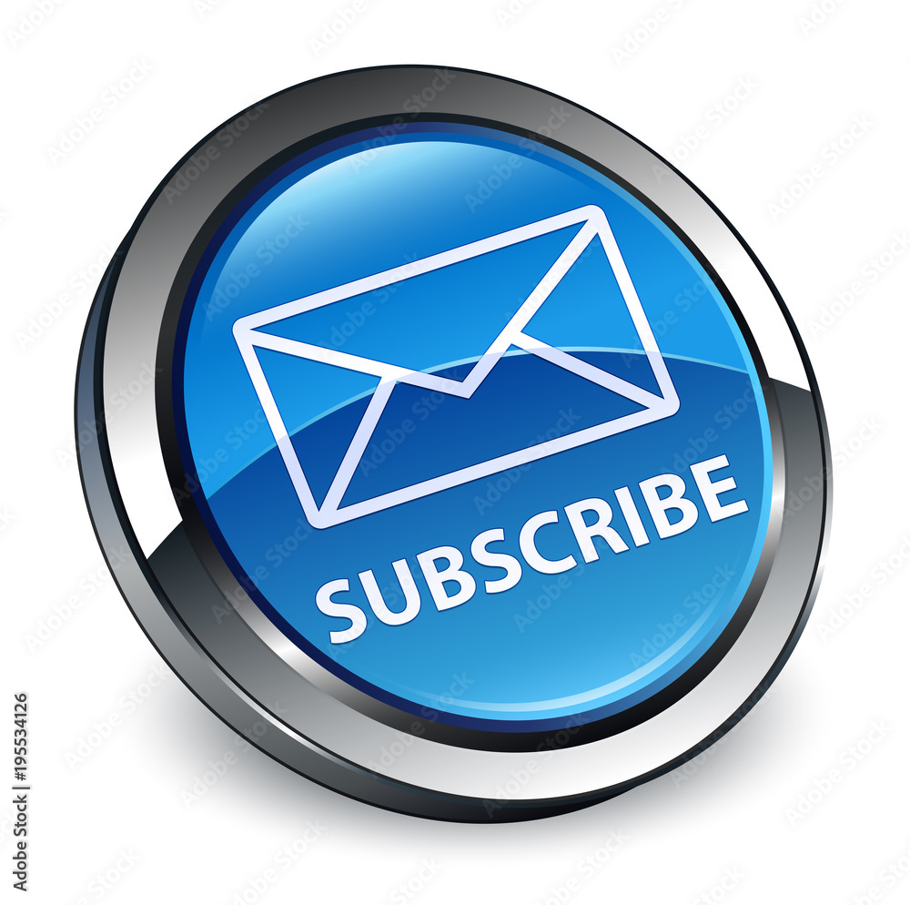 Subscribe (email icon) 3d blue round button Subscribe (email icon) 3d blue round button