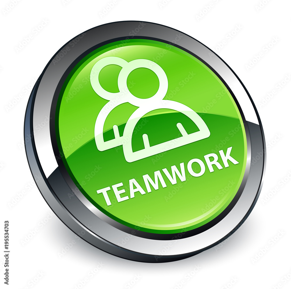 Teamwork (group icon) 3d green round button Teamwork (group icon) 3d green round button