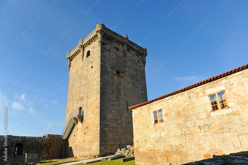 Torre del Homenaje en el Castillo de Monterrei, Verín, provincia de Orense, Galicia, España