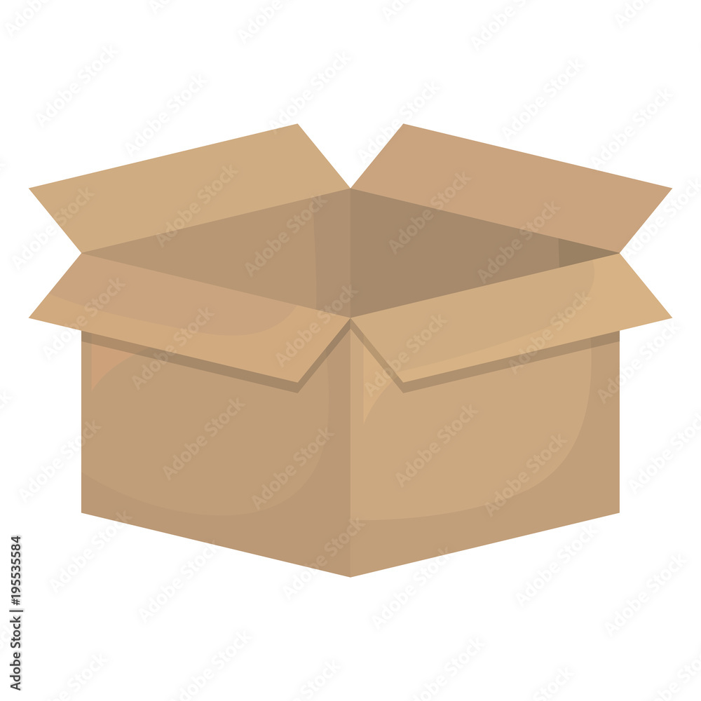 cardboard box with design over white background vector illustration