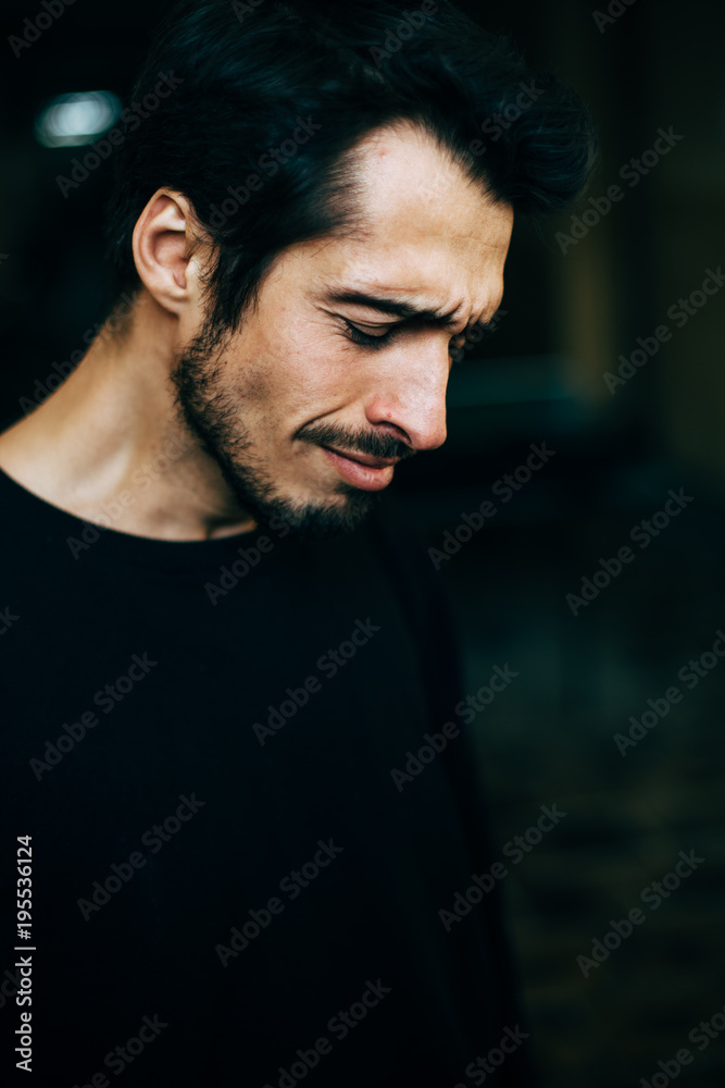 Sad and depressed Mediterranean looking young man Sad and depressed Mediterranean looking young man